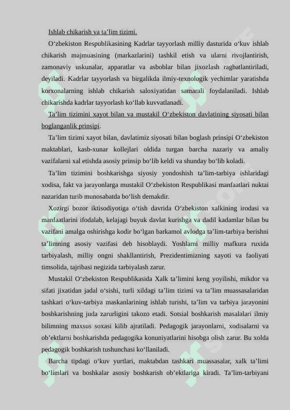 Ta’lim tarbiya jarayonini tashkil etishda tizimli taxlil mexanizimini takomillashtirish metodikasi 5