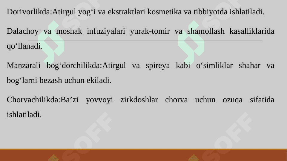ZIRKDOSHLAR OILASI SISTEMATIKASI, O‘ZIGA XOS BELGILARI, ASOSIY VAKILLARI VA ULARNING XALQ XO‘JALIGIDAGI AHAMIYATI 8