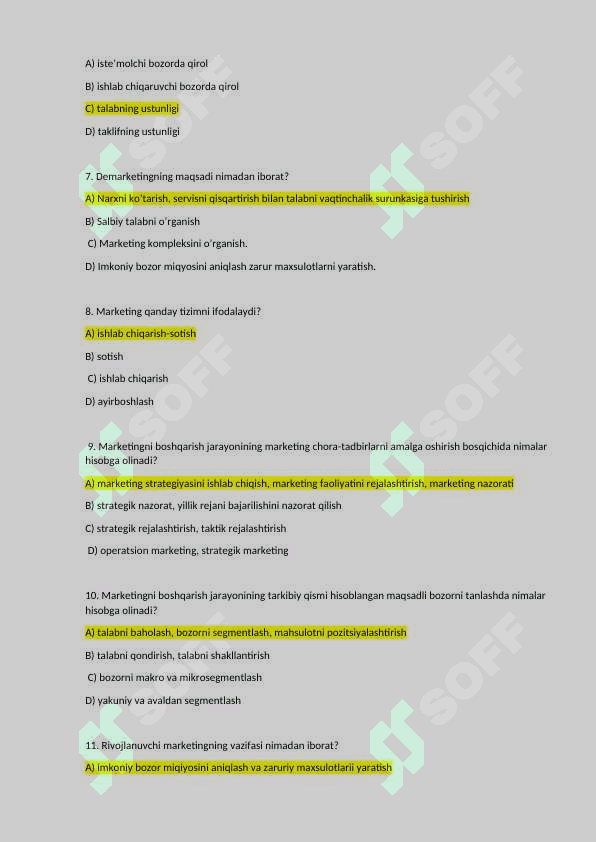 MARKETING ASOSLARI test baza 2