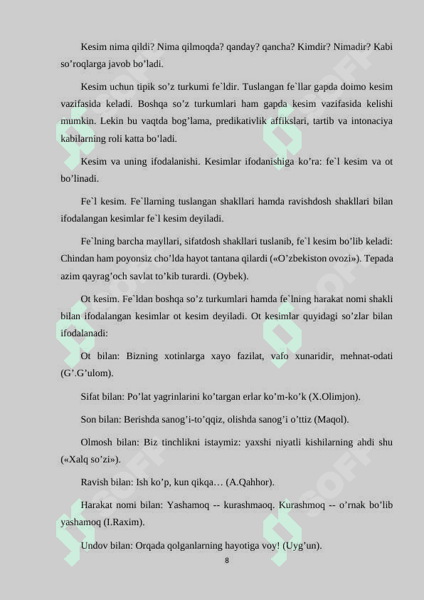 KESIM VA UNING O’ZBEK TILIDA TADQIQI 8