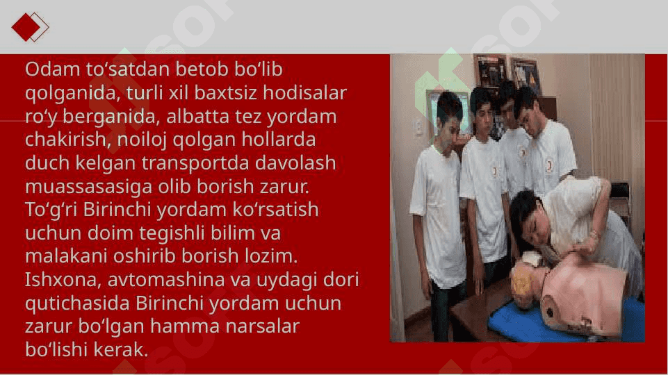 Favqulodda vaziyatlarda 1-tibbiy yordam 5