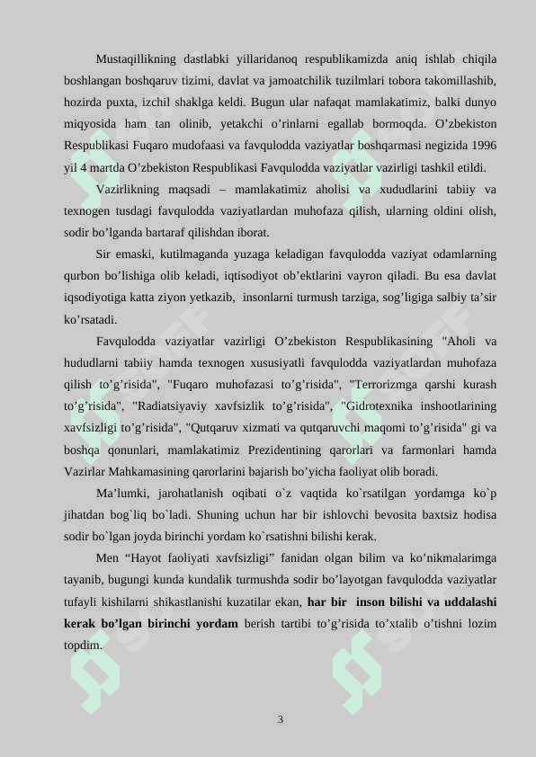 Kundalik turmushda sodir bo’ladigan favqulodda vaziyatlarda birinchi tibbiy yordam 3