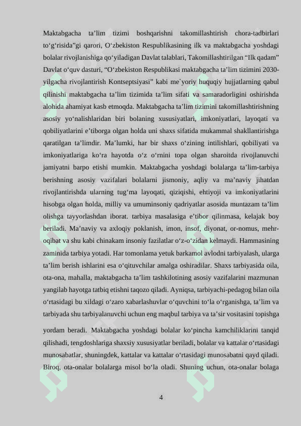 Ilk yoshli bolalarni tarbiyalashning o‘ziga xosligi 4