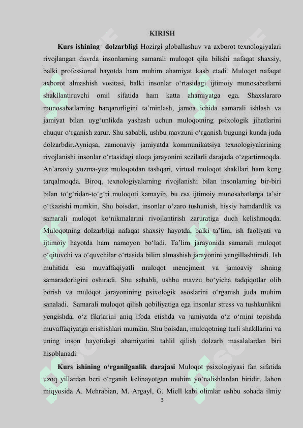 Muloqotning psixologik tizimi shakllari, bosqichlari va vazifalari 3