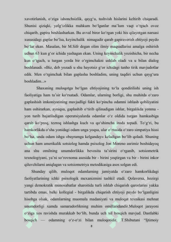 Muloqotning psixologik tizimi shakllari, bosqichlari va vazifalari 8