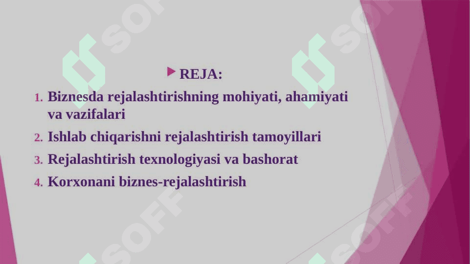 Biznesda rejalashtirishning ahamiyati 2