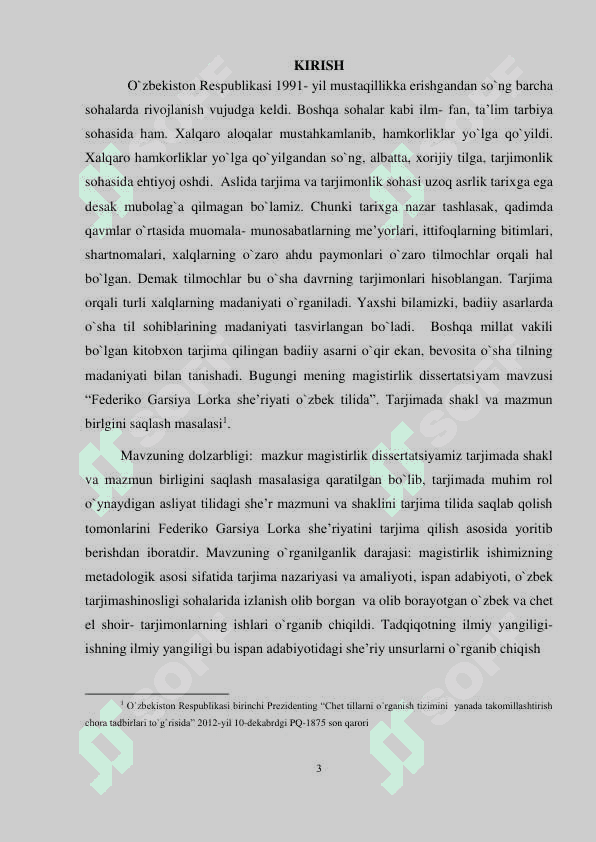 FEDERIKO GARSIYA LORKA SH’ERIYATI O`ZBEK TILIDA TARJIMADA SHAKLI MAZMUN BIRLIGINI SAQLASH MA’SALASI 3