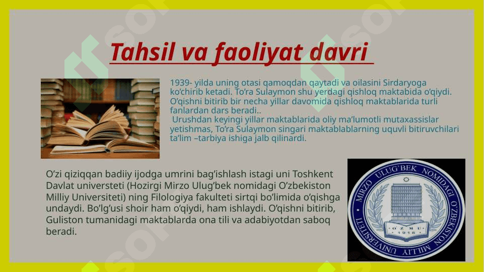 To'ra Sulaymon hayoti va ijodi slayd 3