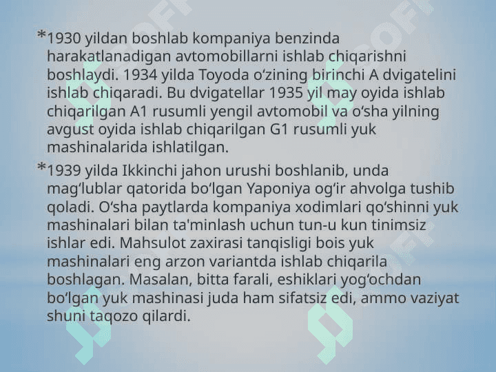 Toyota kompaniyasi tarixi 5