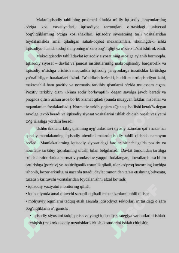 IQTISODIY O'SISHNI PROGNOZLASH kurs ishi 6