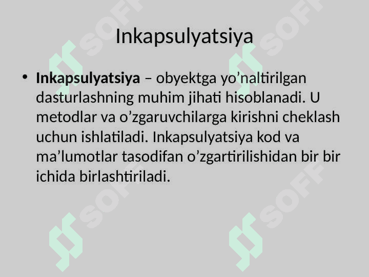 Pythonda Obyekt (OOP) 5