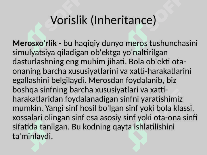 Pythonda Obyekt (OOP) 6