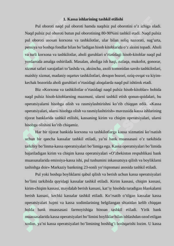 Kassa operatsiyalari hisobi 2