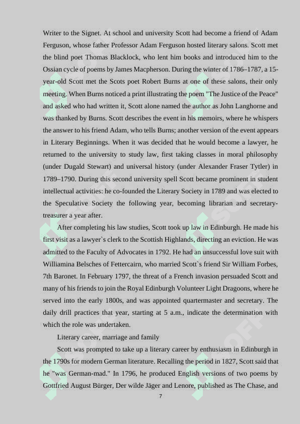Walter Scott – a founder of a genre of a historical novel in English literature 7