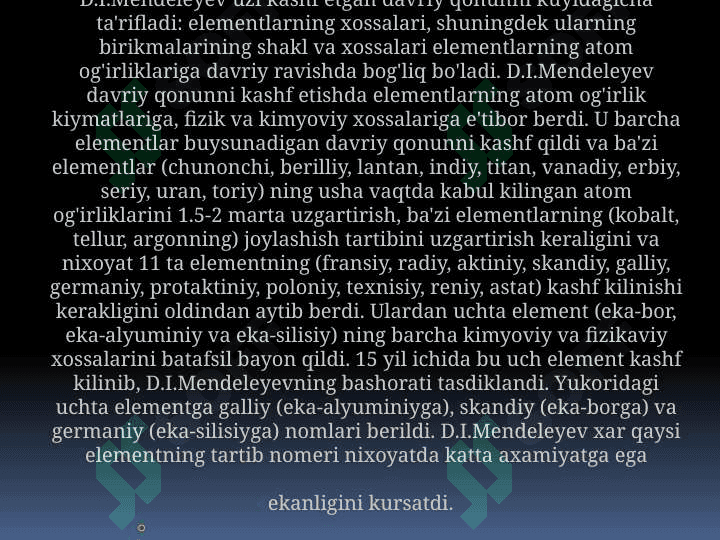 Atomlarning davriy va davriy bo'lmagan xossalari 5