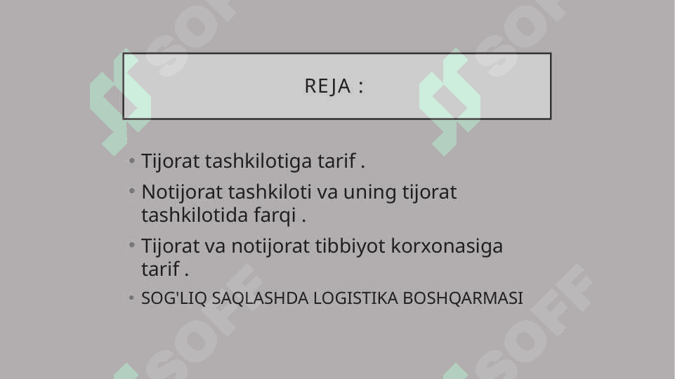 Tijorat va notijorat tibbiyot korxonasining logistikasi 2