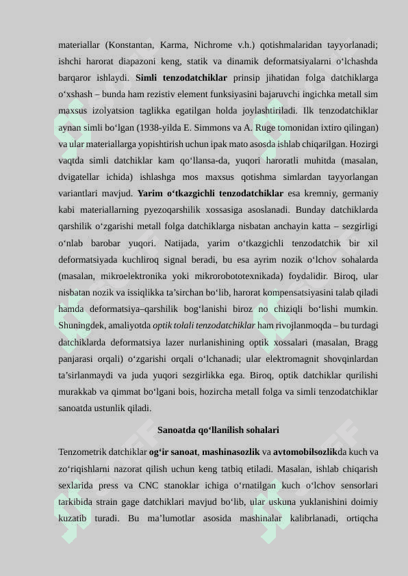 Simli tenzometrik datchiklarni sinash usullari 4