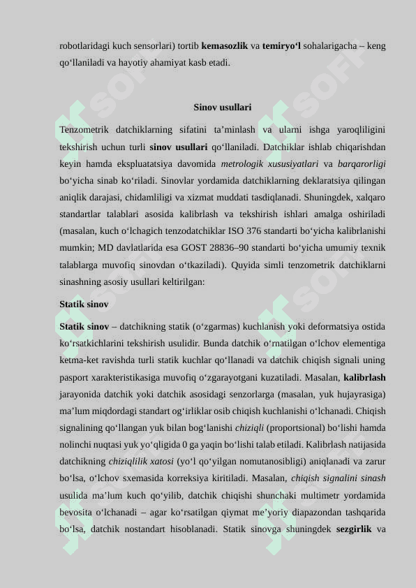 Simli tenzometrik datchiklarni sinash usullari 6