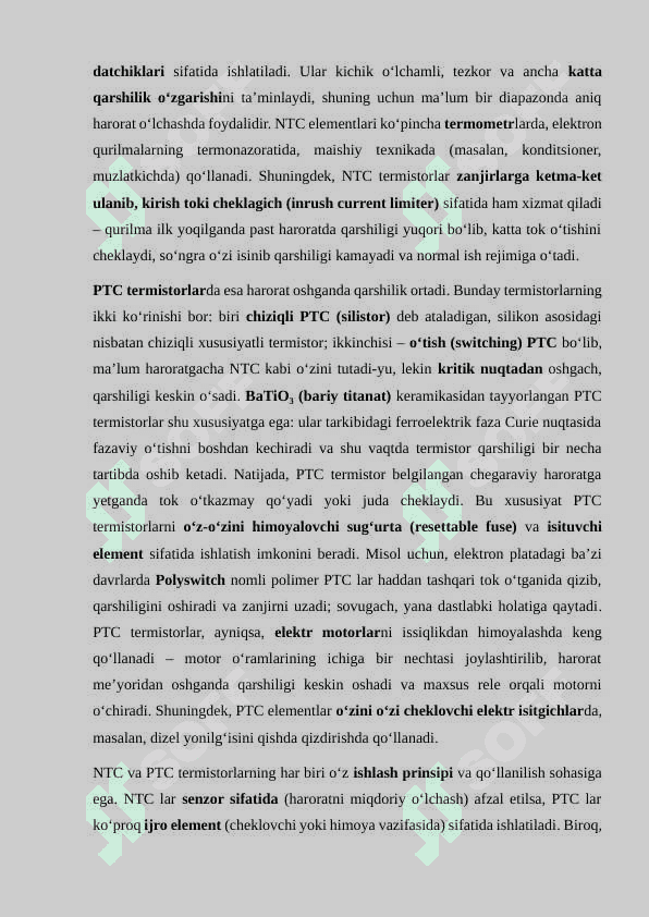 Yarim o'tkazgichli termo qarshiliklar Mustaqil ish 5