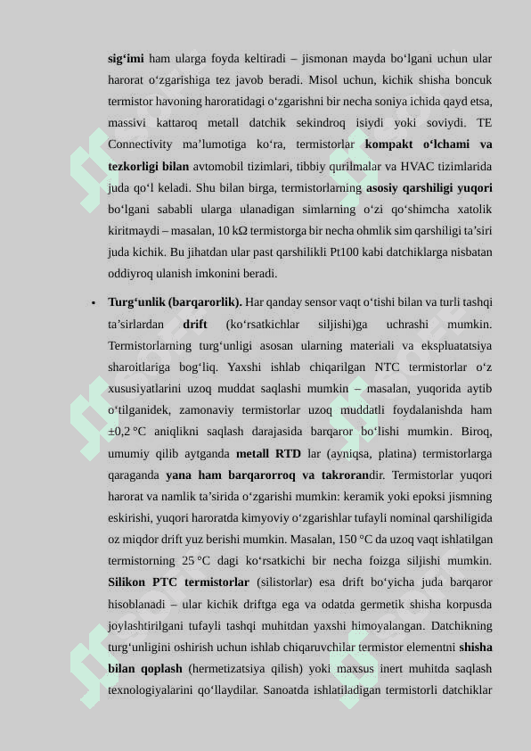 Yarim o'tkazgichli termo qarshiliklar Mustaqil ish 7