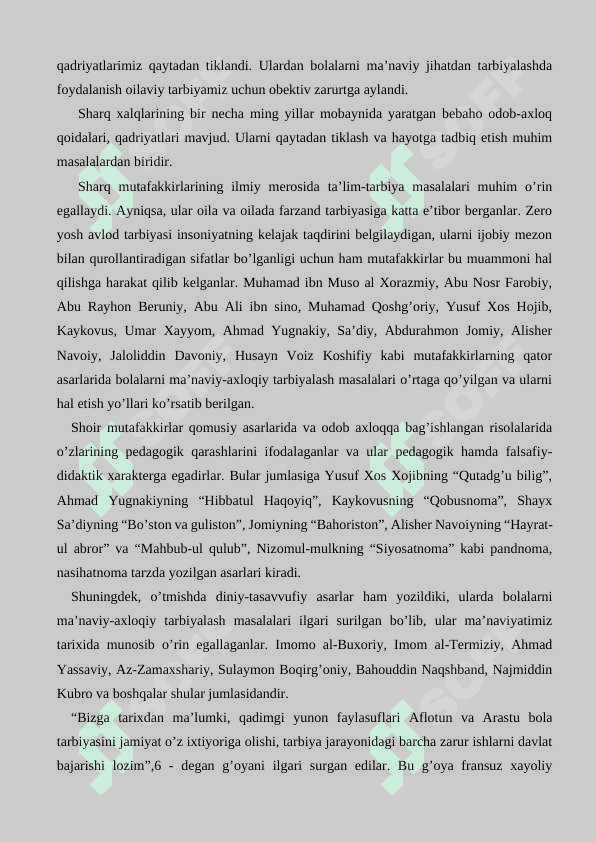 YOSH AVLOD TARBIYASIDA OILANING O’RNI HAQIDA MUTAFAKKIRLAR TA’LIMOTI 5