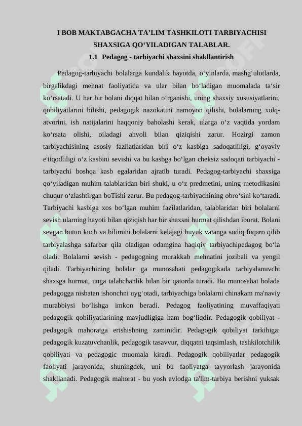 TARBIYACHI VA UNING JAMIYATDA TUTGAN O‘RNI 6
