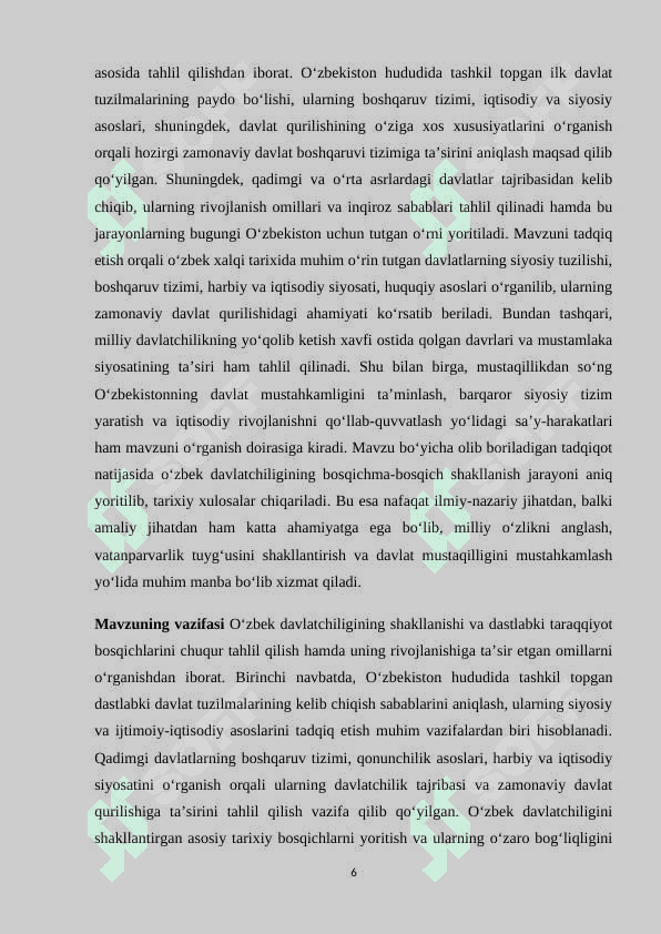 O'zbek davlatchilikining shakllanishi va daslabki taraqiyot bosqichlari 6