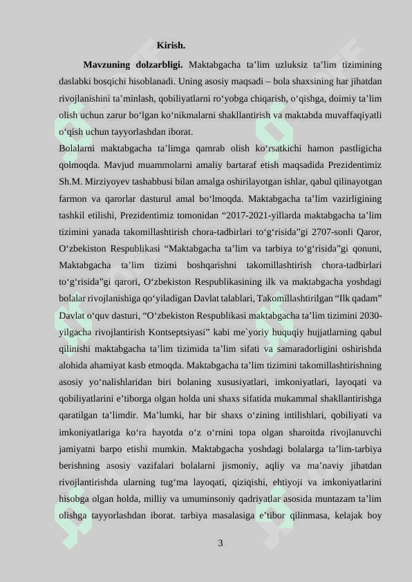 Ilk yoshli bolalarni tarbiyalashning o‘ziga xosligi. 3