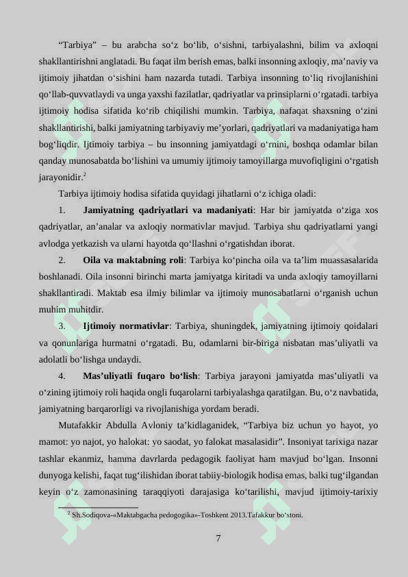 Ilk yoshli bolalarni tarbiyalashning o‘ziga xosligi. 7