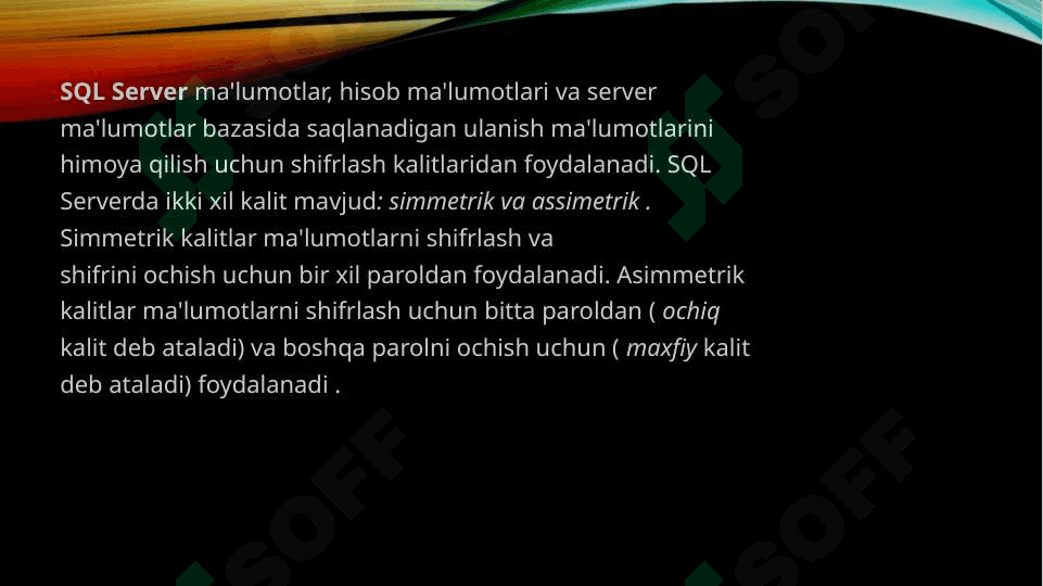Berilganlar bazasi fanidan taqdimot. 4