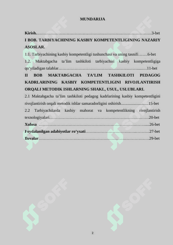 Tarbiyachining kasbiy kompetensiyasi. 2