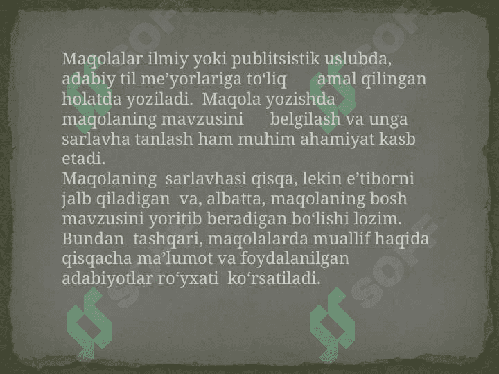 Sohaga oid ilmiy maqolaga taqriz yozish 3