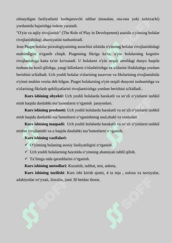 Uch yoshli bolalarda harakatli va so‘zli o‘yinlarni tashkil etish. 5