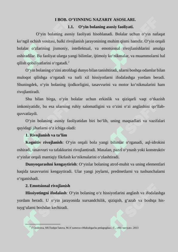 Uch yoshli bolalarda harakatli va so‘zli o‘yinlarni tashkil etish. 6