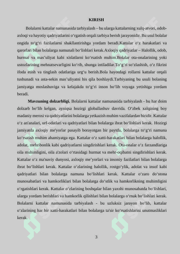 Bolalarni kattalar namunasida tarbiyalash. 3