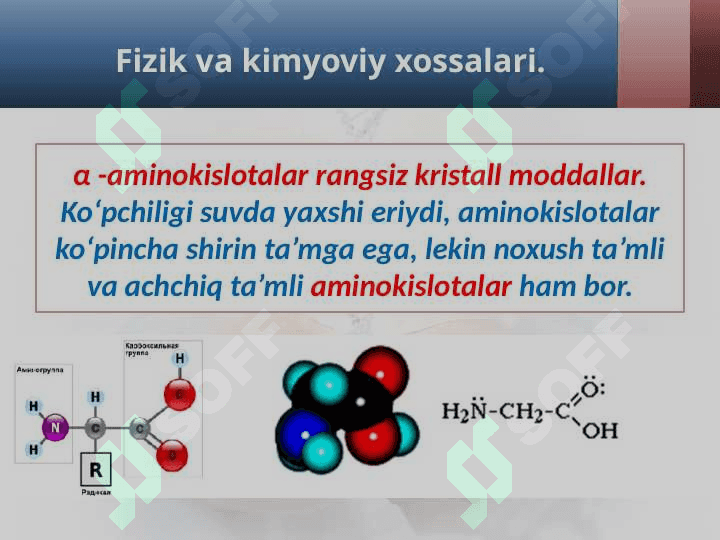Aminokislotlar va oqsillar.Olinishi va xossalari 6