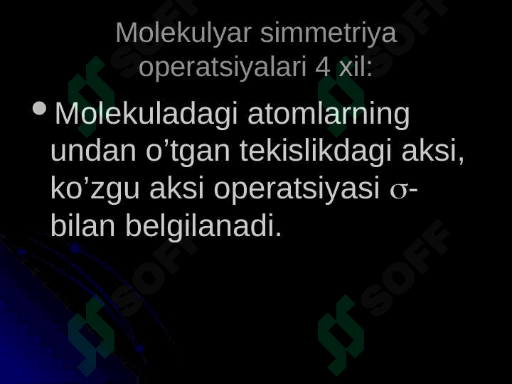 Kompleks birikmalarda kimyoviy bog’ tabiati. Simmetriya elementlari. Valent bog’lar nazariyasi 4