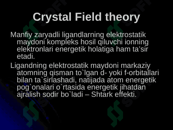 Kristall maydon nazariyasi. Nayxolm-Gillespi konsepsiyasi 5