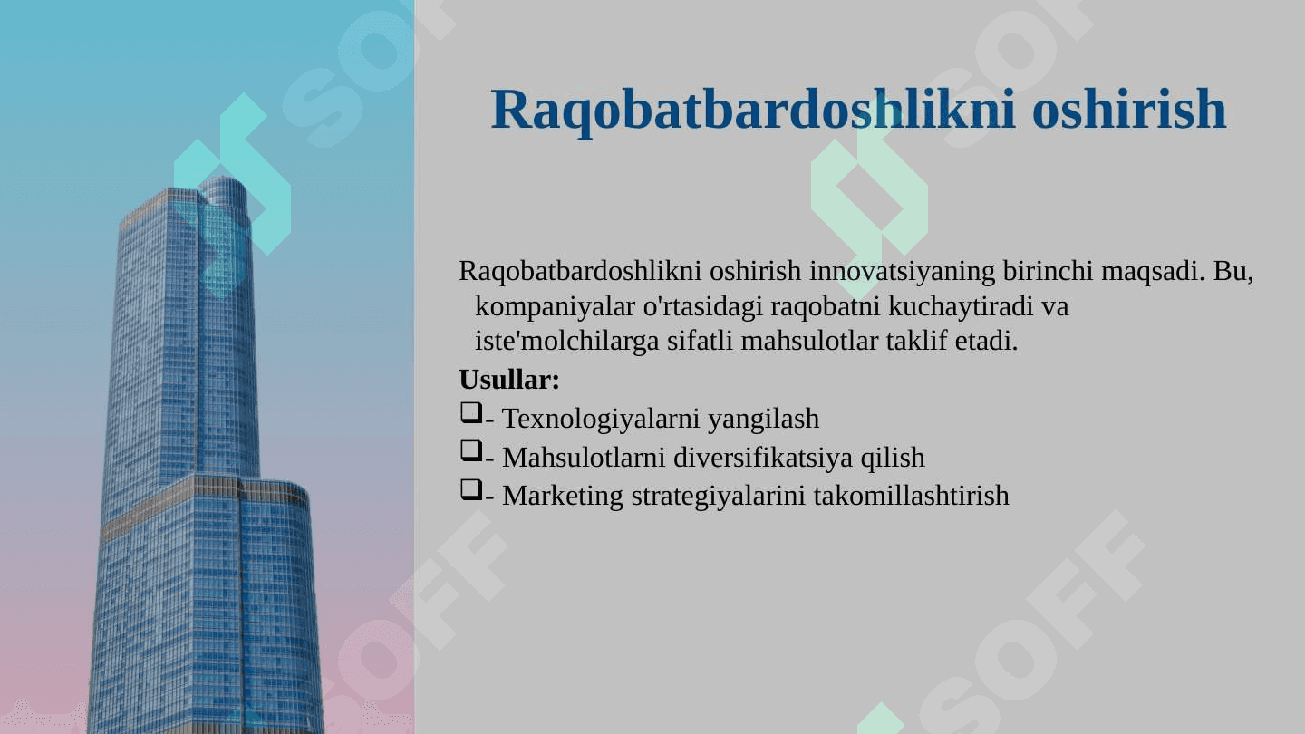 Innovatsiyaning maqsadi va turlari 4