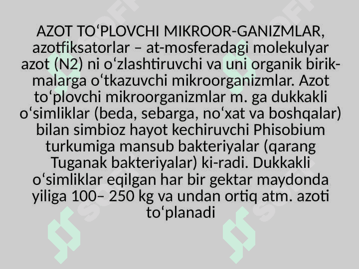 Azot bogʻlovchi oʻsimliklarni gen muhandisligi yordamida yaratish. 2