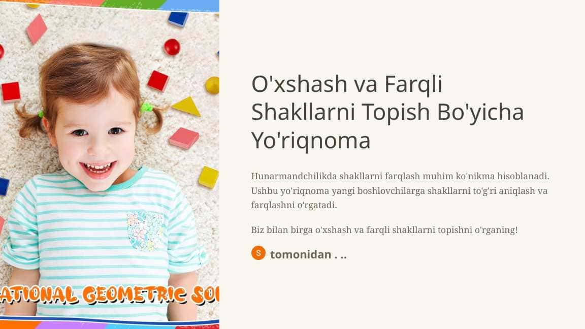 O'xshash va Farqli Shakllarni Topish Bo'yicha Yo'riqnoma