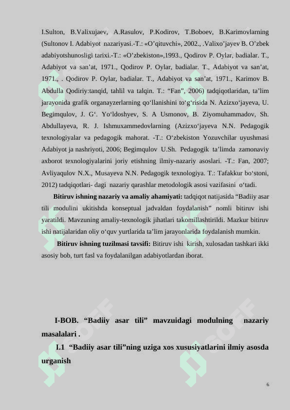 Konseptual jadval asosida “Badiiy asar tili” modulini o'rganish 6