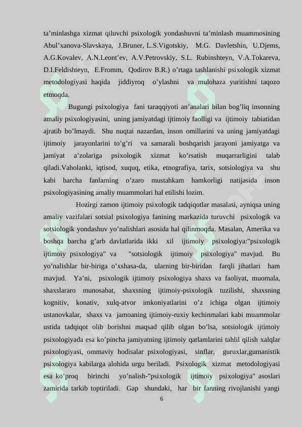 PSIXOLOGIK XIZMATNI TASHKIL ETISH MUOMMOLARI 6