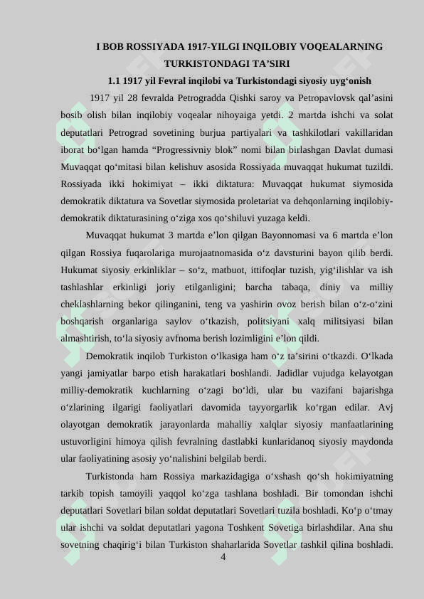 ROSSIYADA 1917-YILGI INQILOBIY VOQEALARNING TURKISTONDAGI IJTIMOIY-SIYOSIY VAZIYATGA TA'SIRI 4