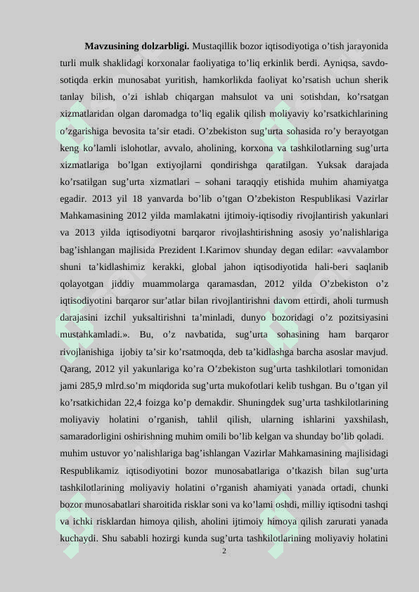 SUG'URTA KOMPANIYALARI MOLIYASINING O'ZIGA XOS XUSUSIYATLARI 2