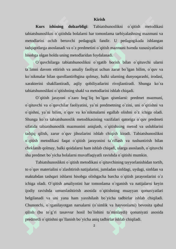 TABIATSHUNOSLIK O'QITISH SHAKILLARINI O'RGATISH METODIKASI 2