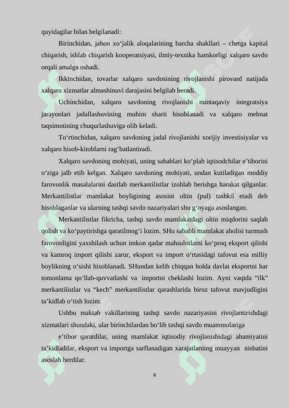Tashqi savdo tarkibini takomillashtirish va diversifikatsiyalash yo'llari 6