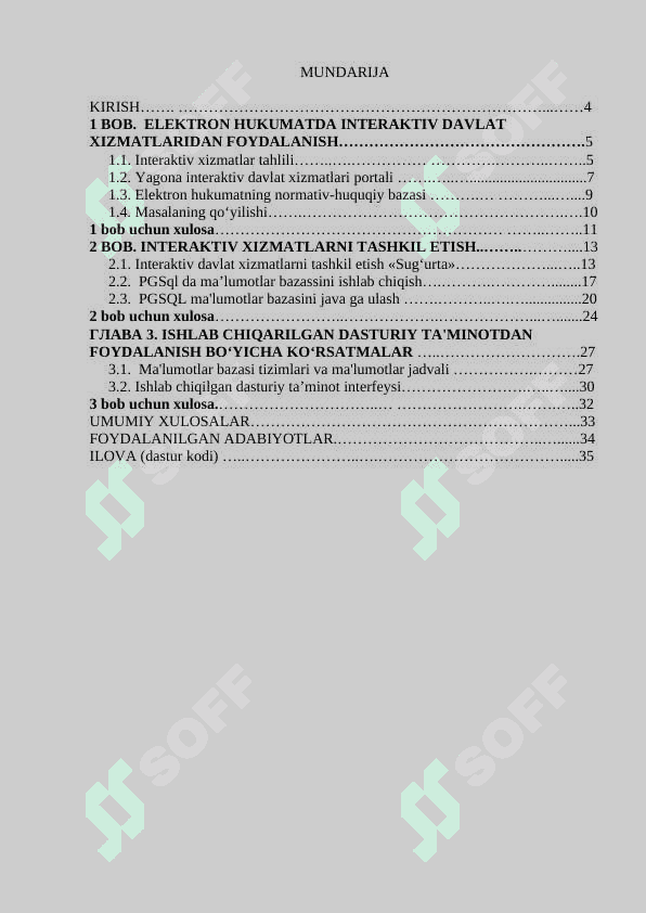 “O‘zbekiston havo yo‘llari” sohasida davlat interaktiv xizmatlarini loyihalash Mavzusidagi Loyiha ishi 4