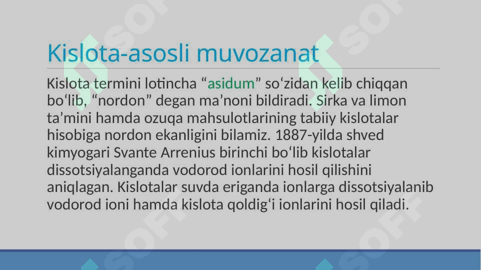 Kislota-asosli muvozanat. Bufer sistemalar. Kompleks birikmalar 3