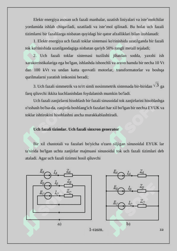 Uch fazali zanjirlarda quvvatni o’lchash 2